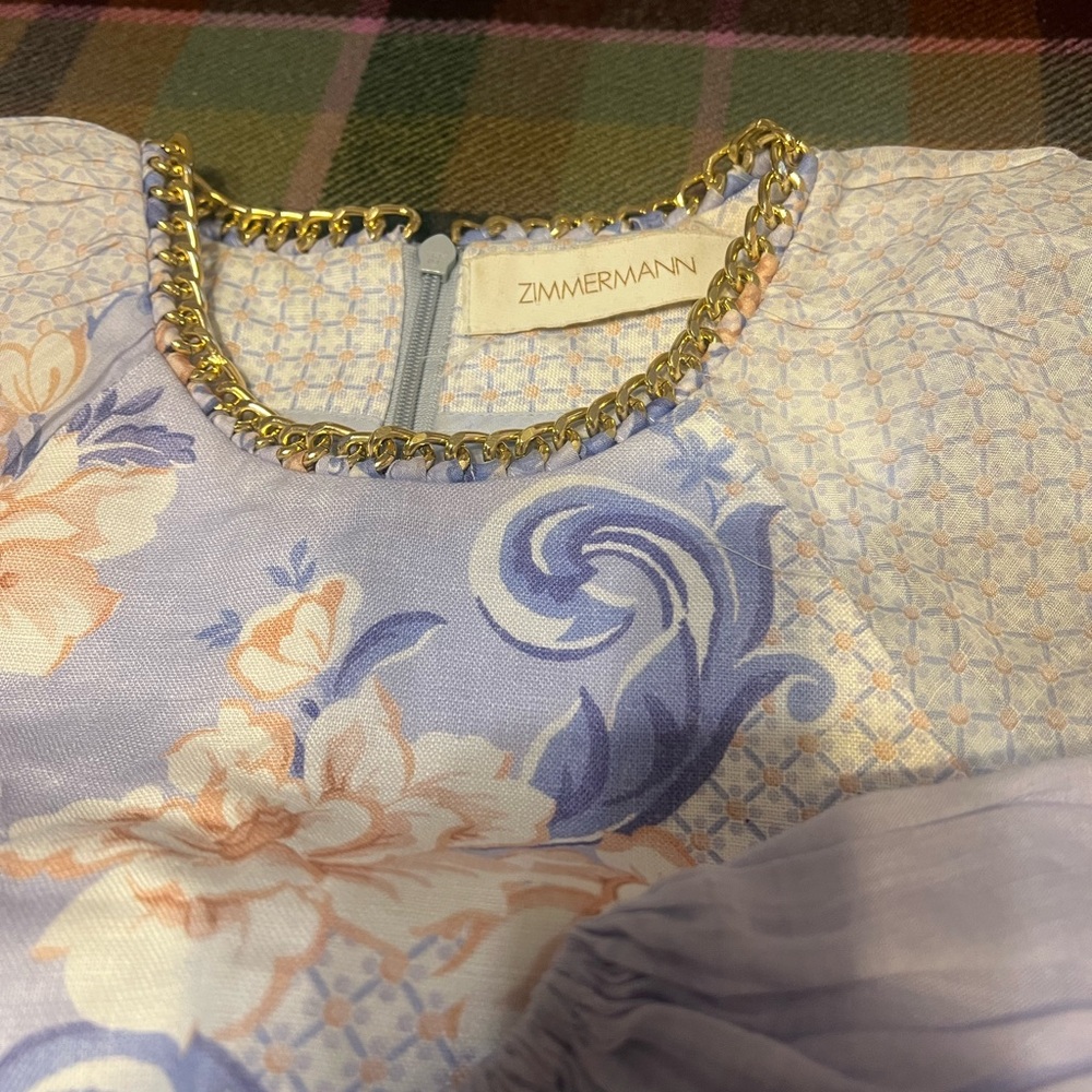 🔴sold🔴Zimmermann midi dress with long sleeves a skinny belt with fancy seashells - Picture 2 of 13